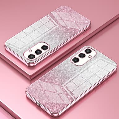 SKALO Samsung S25 Electroplating Glitter Suojakuori - Pinkki