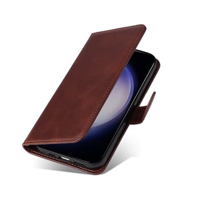 SKALO Samsung S25+ PU-nahka Lompakkokotelo - Ruskea