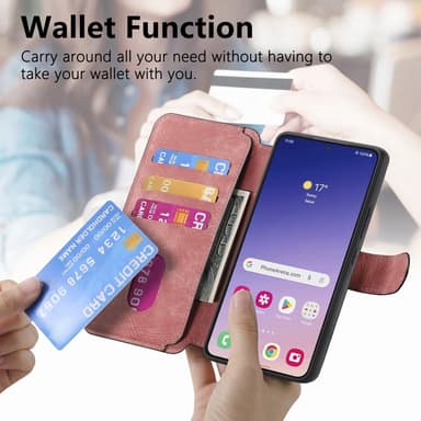 SKALO Samsung S25+ CASENEO MW-03 Lompakkokotelo - Pinkki