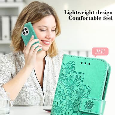 SKALO OnePlus 13 Mandala Lompakkokotelo - Turkoosi