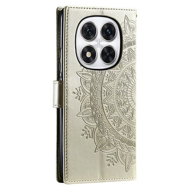 SKALO Xiaomi Redmi Note 14 Pro 5G Mandala Lompakkokotelo - Kulta