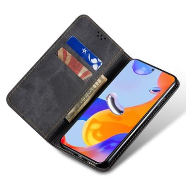 SKALO OnePlus 13 Jeans Lompakkokotelo - Musta
