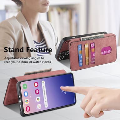 SKALO Samsung S25+ CASENEO MW-03 Lompakkokotelo - Pinkki