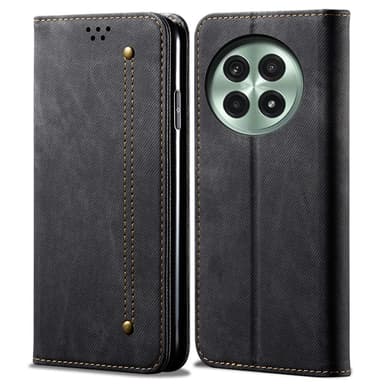 SKALO OnePlus 13 Jeans Lompakkokotelo - Musta