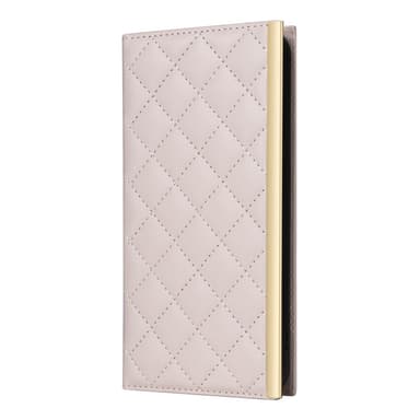 SKALO Samsung S25+ Quiltattu olkahihna kullalla reunalla Lompakkokotelo - Beige