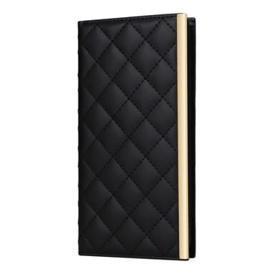 SKALO Samsung S25+ Quiltattu olkahihna kullalla reunalla Lompakkokotelo - Musta
