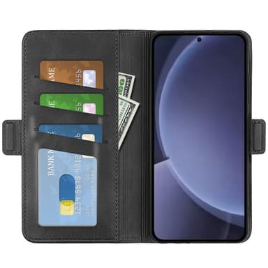 SKALO Samsung S25+ Premium ID Lompakkokotelo - Musta