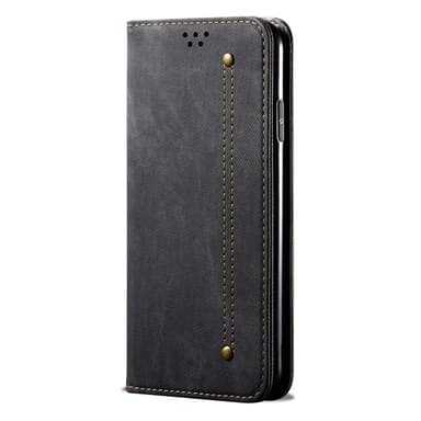 SKALO OnePlus 13 Jeans Lompakkokotelo - Musta
