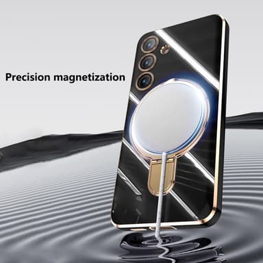 SKALO Samsung S25 Kultasormus Suojakuori - Musta