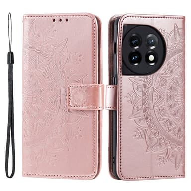 SKALO OnePlus 13R Mandala Lompakkokotelo - Ruusukulta
