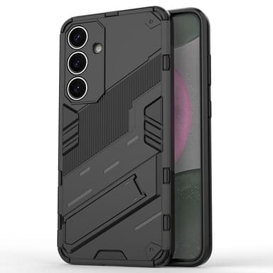 SKALO Samsung S25 Armor Hybrid Punk Suojakuori - Musta