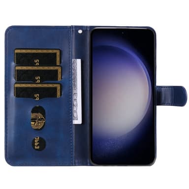 SKALO Samsung S25 Klassinen vetoketju Lompakkokotelo - Sininen