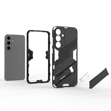 SKALO Samsung S25 Armor Hybrid Punk Suojakuori - Musta