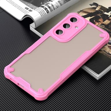 SKALO Samsung S25+ Armor Hybrid Frosted Suojakuori - Pinkki