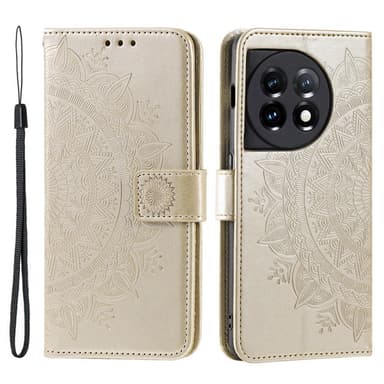 SKALO OnePlus 13R Mandala Lompakkokotelo - Kulta