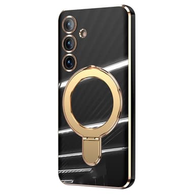 SKALO Samsung S25 Kultasormus Suojakuori - Musta
