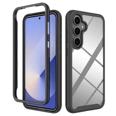 SKALO Samsung S25+ Shockproof Clear Hybrid Suojakuori - Musta
