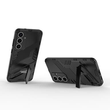 SKALO Samsung S25 Armor Hybrid Punk Suojakuori - Musta
