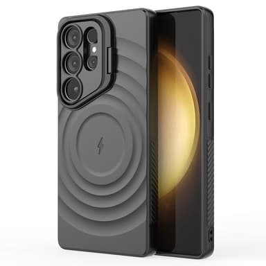 SKALO Samsung S25 Ultra Ripple Texture Suojakuori - Musta