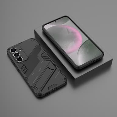 SKALO Samsung S25 Armor Hybrid Punk Suojakuori - Musta