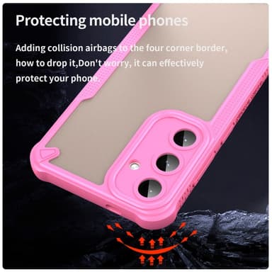 SKALO Samsung S25+ Armor Hybrid Frosted Suojakuori - Pinkki