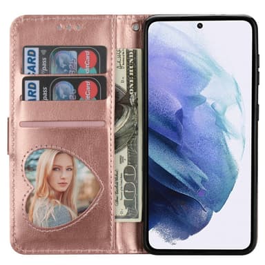 SKALO Samsung S25 Ultra Glitter Vetoketju Lompakkokotelo - Ruusukulta
