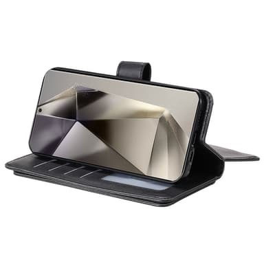 SKALO Samsung S25 Ultra KT 10-Lokeroa Lompakkokotelo - Musta