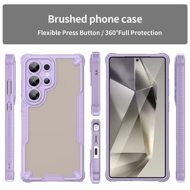 SKALO Samsung S25 Ultra Armor Hybrid Frosted Suojakuori - Violetti