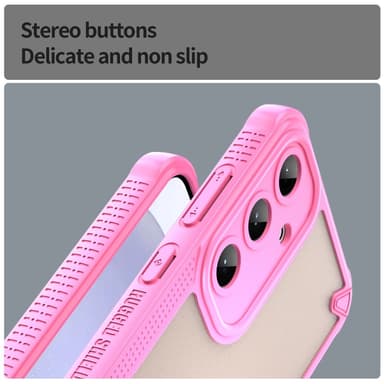 SKALO Samsung S25+ Armor Hybrid Frosted Suojakuori - Pinkki