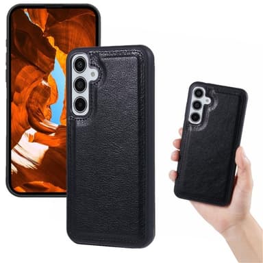 SKALO Samsung S25 2-in-1 Magneettinen Irrotettava Lompakkokotelo - Musta