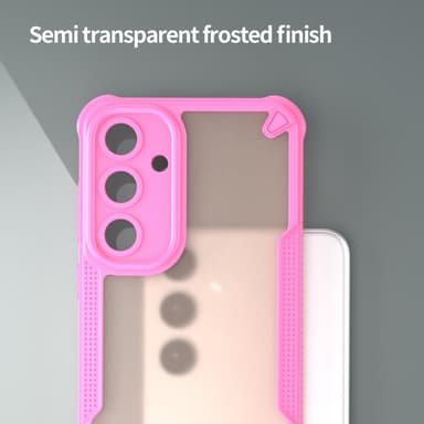 SKALO Samsung S25+ Armor Hybrid Frosted Suojakuori - Pinkki