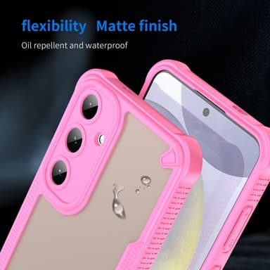 SKALO Samsung S25+ Armor Hybrid Frosted Suojakuori - Pinkki