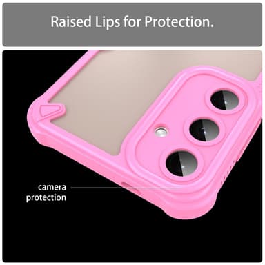 SKALO Samsung S25+ Armor Hybrid Frosted Suojakuori - Pinkki