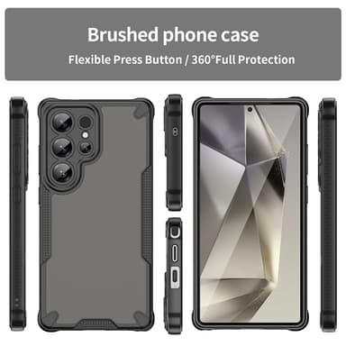 SKALO Samsung S25 Ultra Armor Hybrid Frosted Suojakuori - Musta