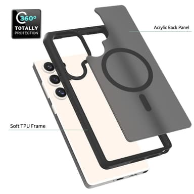 SKALO Samsung S25 Ultra Skin-touch Hybrid Suojakuori - Musta