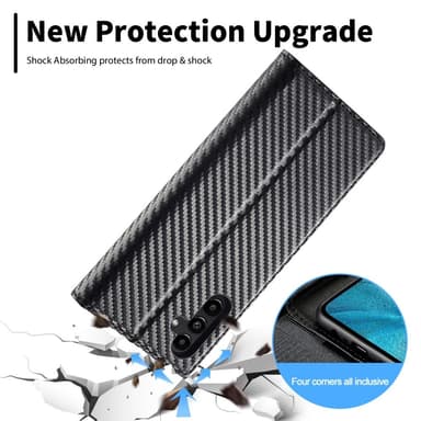 SKALO Samsung S25 LC.IMEEKE Carbon Fiber Lompakkokotelo - Musta