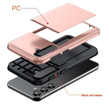 SKALO Samsung S25 Armor Korttikotelo Suojakuori - Kulta