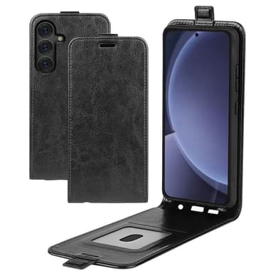 SKALO Samsung S25+ Vertical Flip PU-Nahka Lompakkokotelo - Musta