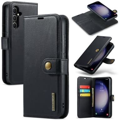 DG MING Samsung S25+ 2-in-1 Magneetti Lompakkokotelo - Musta