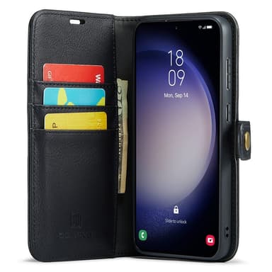 DG MING Samsung S25+ 2-in-1 Magneetti Lompakkokotelo - Musta