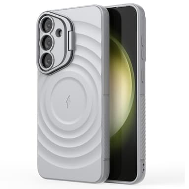 SKALO Samsung S25 Ripple Texture Suojakuori - Harmaa