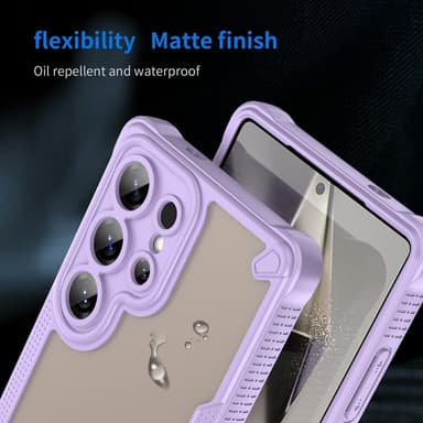 SKALO Samsung S25 Ultra Armor Hybrid Frosted Suojakuori - Violetti