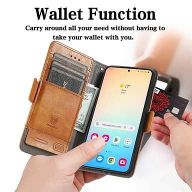 SKALO Samsung S25 CASENEO 002 Premium Lompakkokotelo - Khaki