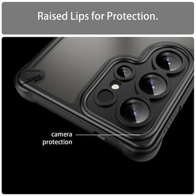SKALO Samsung S25 Ultra Armor Hybrid Frosted Suojakuori - Musta