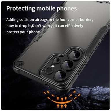 SKALO Samsung S25 Ultra Armor Hybrid Frosted Suojakuori - Musta