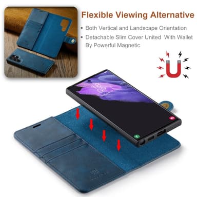 DG MING Samsung S25 Ultra 2-in-1 Magneetti Lompakkokotelo - Sininen