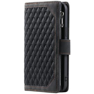 SKALO Motorola Moto G75 5G Style 005 Big Wallet Quiltat Lompakkokotelo - Musta