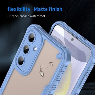 SKALO Samsung S25+ Armor Hybrid Frosted Suojakuori - Sininen