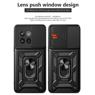 SKALO OnePlus 13R Armor Metallinen rengas -kamerasuojus Suojakuori - Musta