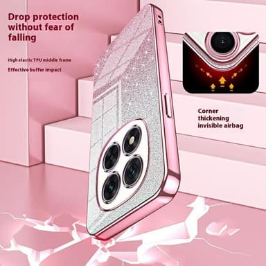SKALO Xiaomi Redmi Note 14 Pro 5G Electroplating Glitter Suojakuori - Violetti